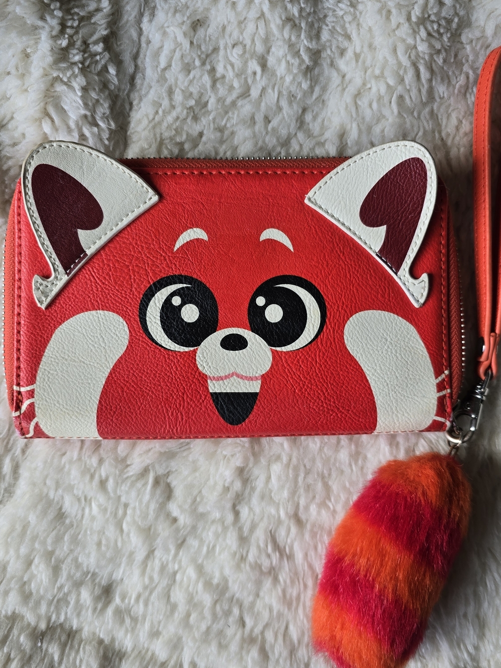 Loungefly Disney Parks Exclusive Red Panda Wallet/Wristlet with Faux-Fur Pom